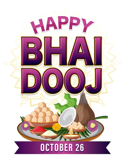 Happy bhai dooj day design del testo