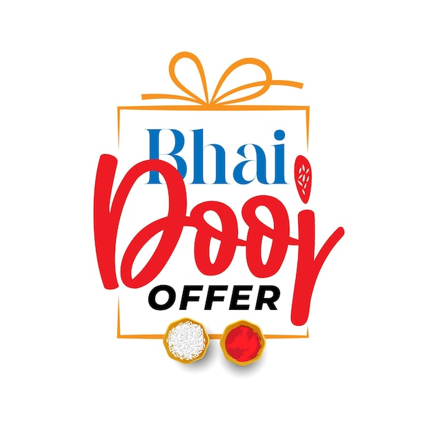 Happy Bhai Dooj festival Offer banner design template with gift box