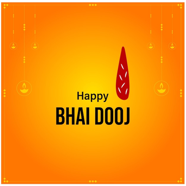 Happy Bhai Dooj Indian Hindu Festival Celebration Vector Design  Bhau Teej  Bhau Beej