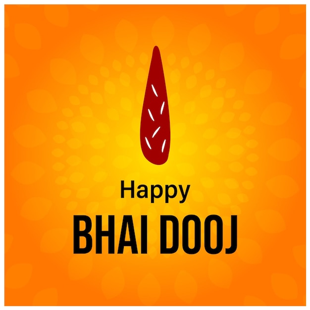 Happy Bhai Dooj Индийский Индуистский Фестиваль Празднования Векторный Дизайн Bhau Teej Bhau Beej