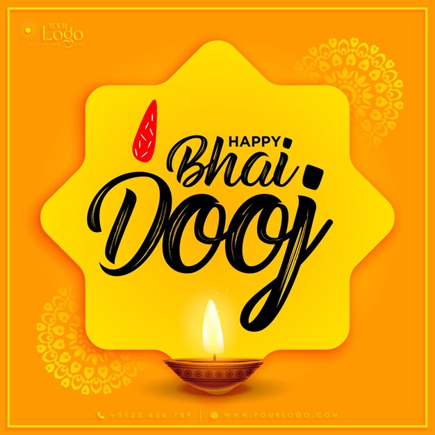 Happy Bhai Dooj Indiase festival wenskaart, Instagram Post ontwerp - Grafix Circle