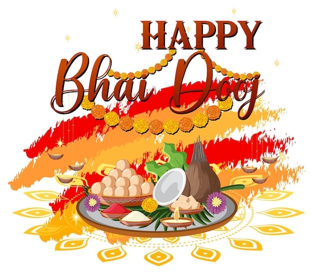 Дизайн плаката Happy Bhai Dooj