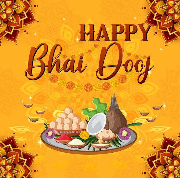 Happy Bhai Dooj ポスター デザイン