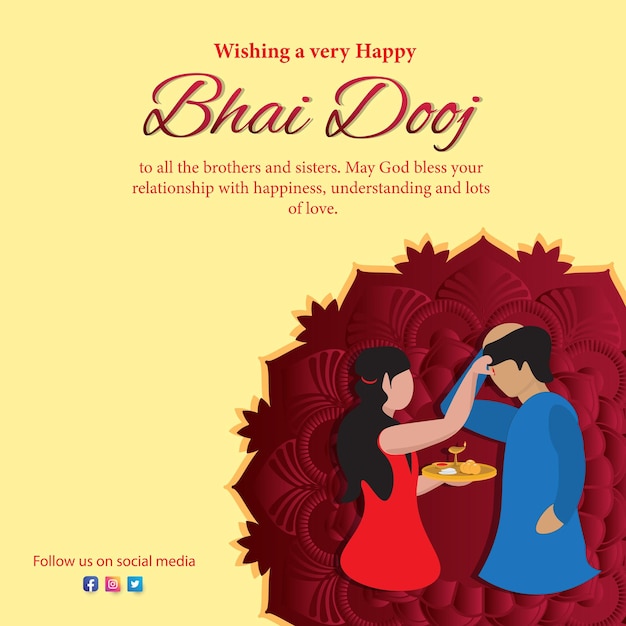 Happy bhai dooj traditional indian festival banner