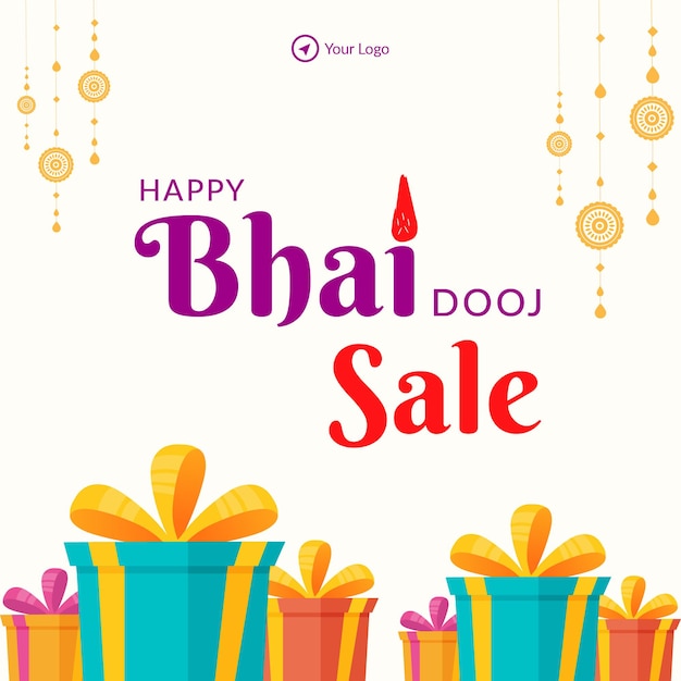 Happy Bhai Dooj verkoop banner ontwerpsjabloon