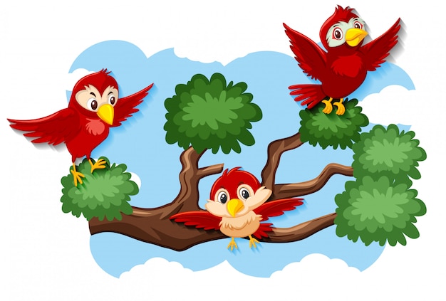 happy bird flying in nature
