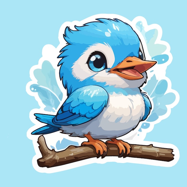 Happy Bird Sticker AI Generated