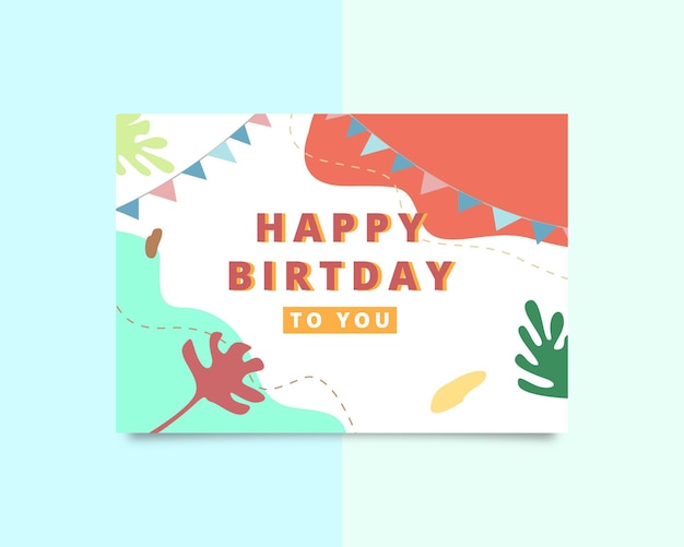 Vector happy birth daygreetings card template