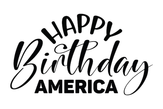 A happy birthday america sign with a black background.