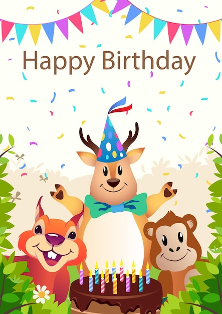 Happy birthday animals party