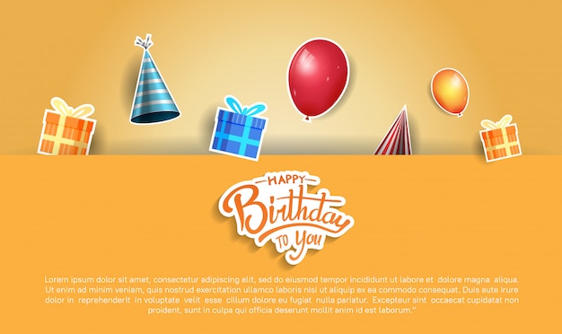 Happy birthday background, banner, poster, invitation and greeting card