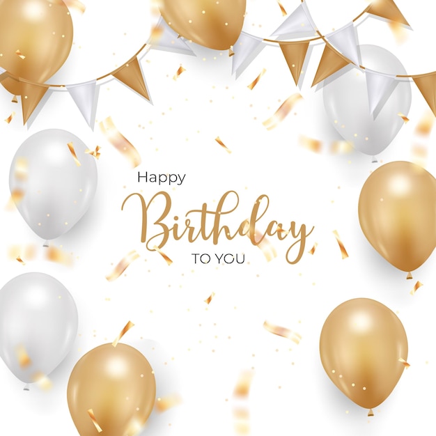 Happy birthday background design for greeting card