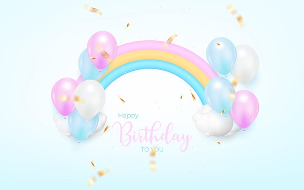 Vector happy birthday background design for greeting card