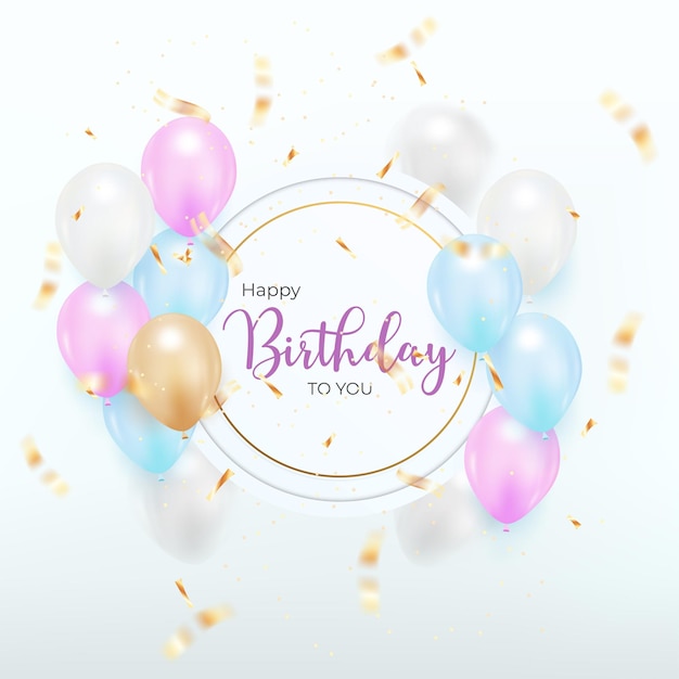 Vector happy birthday background design for greeting card