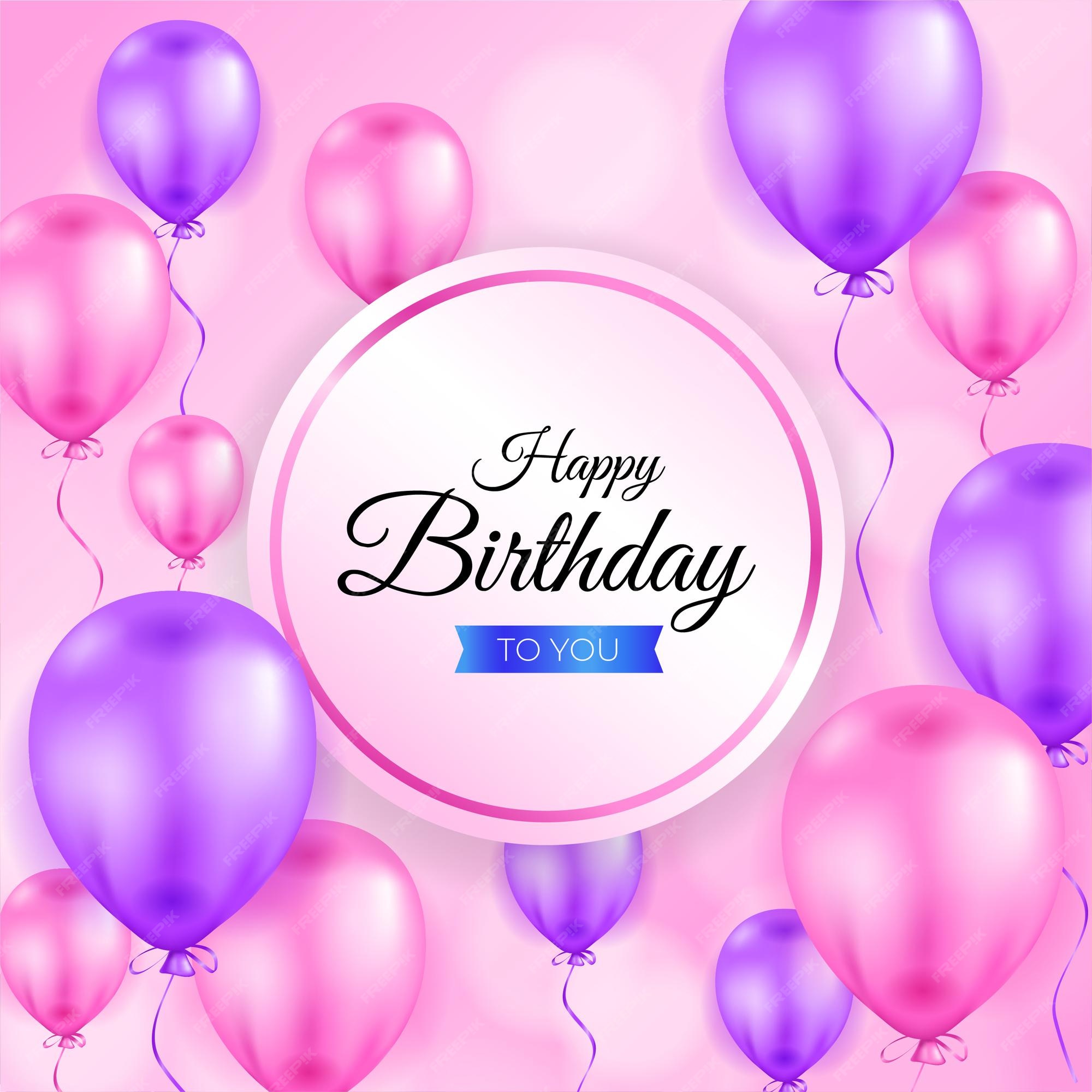 Premium Vector | Happy birthday background design with realistic balloons