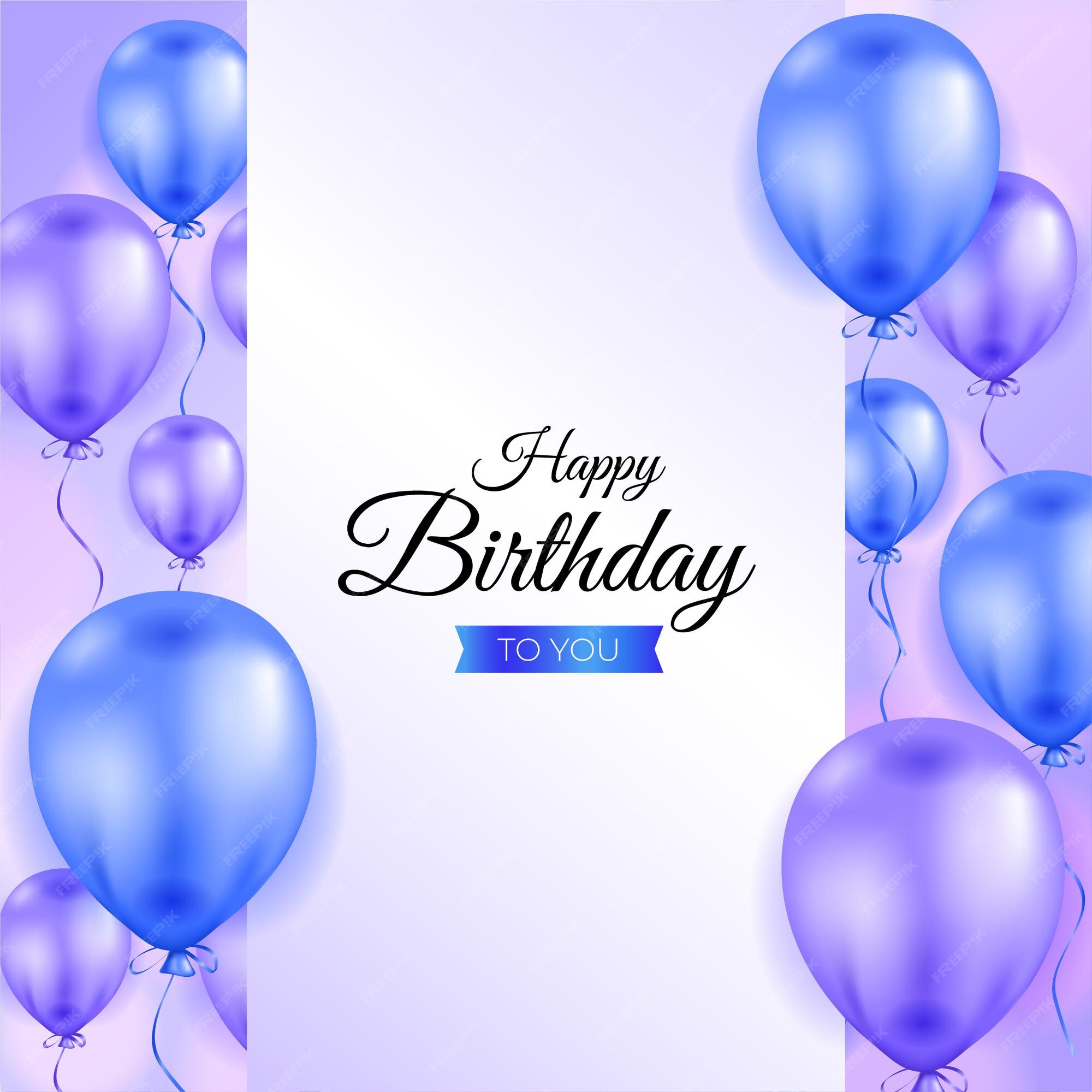 Premium Vector | Happy birthday background design with realistic balloons