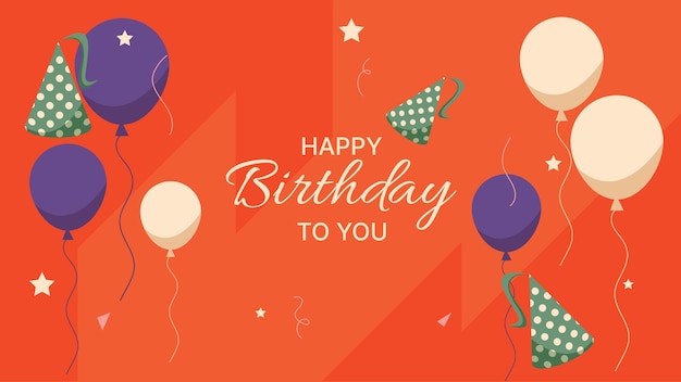 Happy birthday background in flat style suitable for greeting card banner poster etc vector illustration