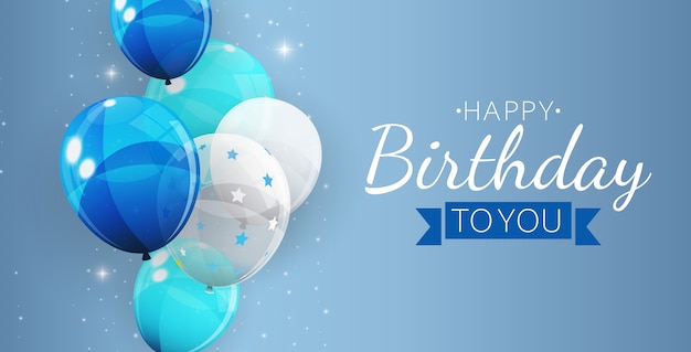 풍선과 함께 생일 축하 배경입니다.