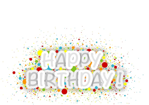 Vector happy birthday background with colorful dots