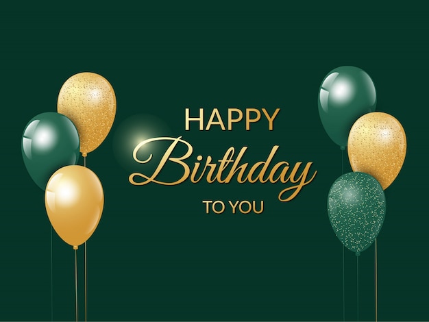 Vector happy birthday background with luxury balloons