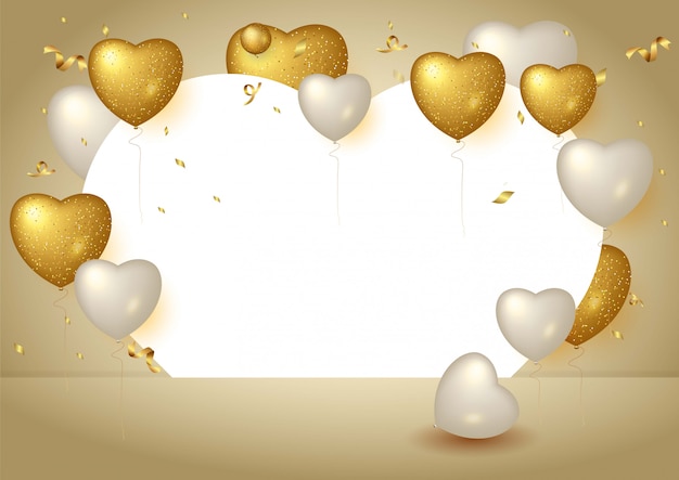 Vector happy birthday background with realistic balloons