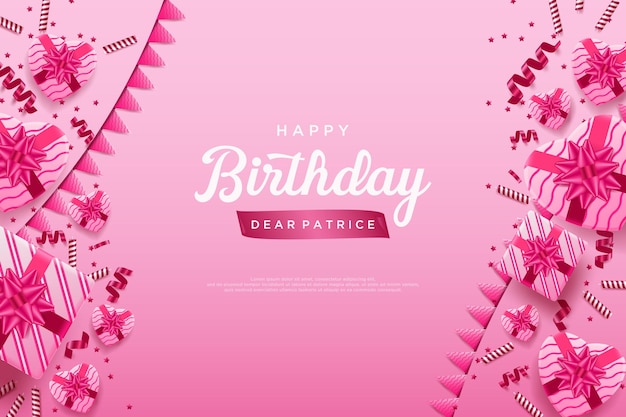 Vector happy birthday background with various kinds of party decorations