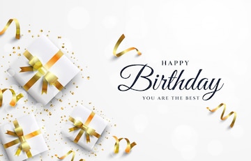 Premium Vector | Happy birthday background with white gift box.