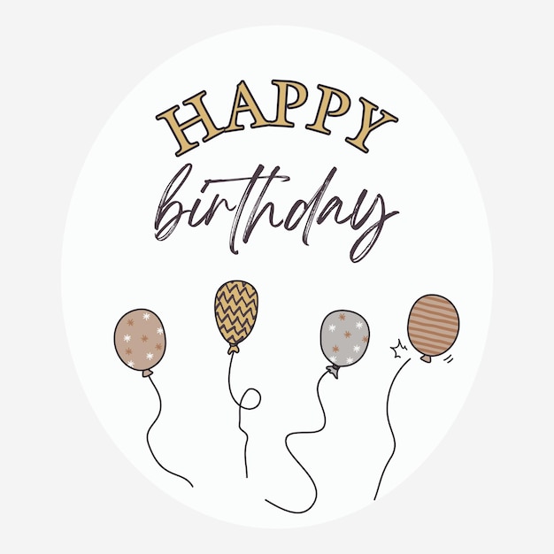 Vector happy birthday ballon greeting card