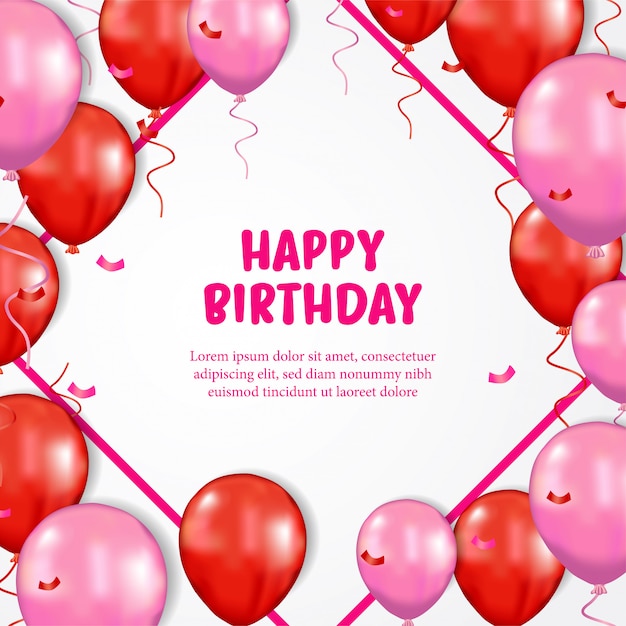 Happy birthday balloon banner