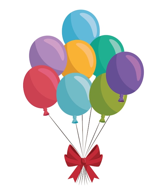 Vector happy birthday balloons air party
