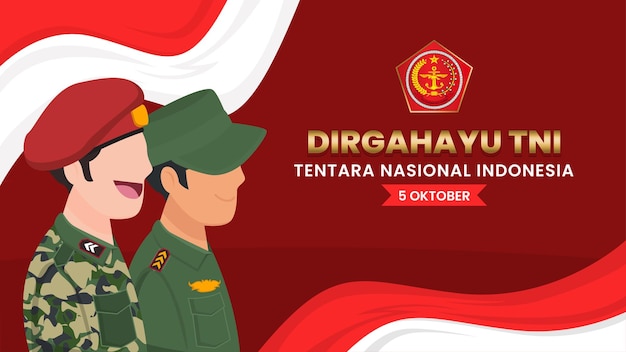 Happy Birthday banner for the Indonesian National Armed Forces or TNI