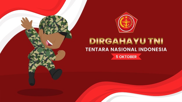 Happy Birthday banner for the Indonesian National Armed Forces or TNI