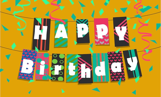 Vector happy birthday banner