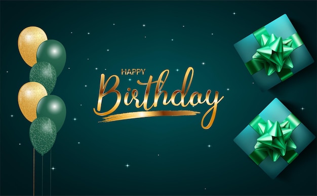 С днем рождения воздушные шары и конфетти украшения праздник дизайн поздравительной открытки вектор