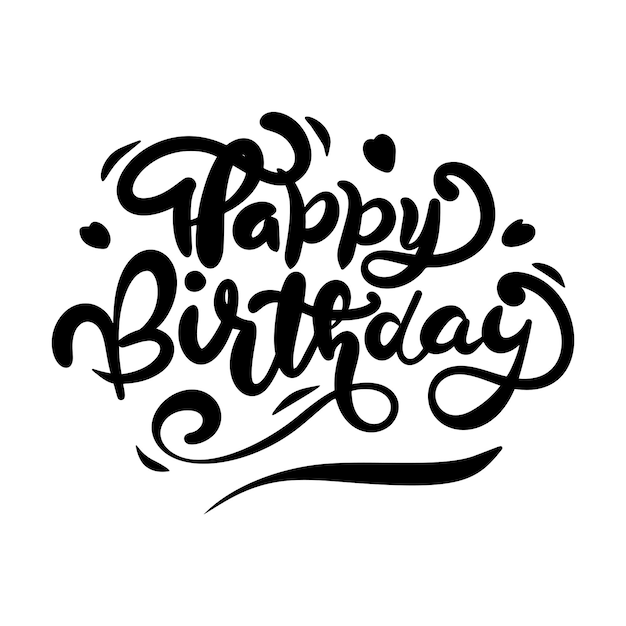 Premium Vector | Happy birthday black and white for the banner poster ...