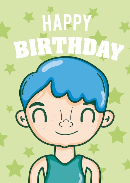 Vector happy birthday boy card