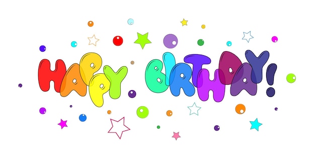 HAPPY BIRTHDAY Bright multicolored vector typography banner