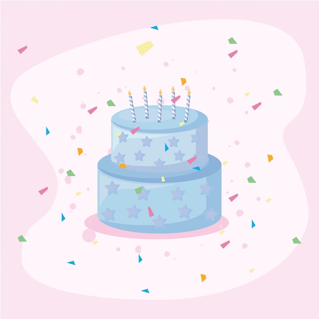 Vector happy birthday cake card