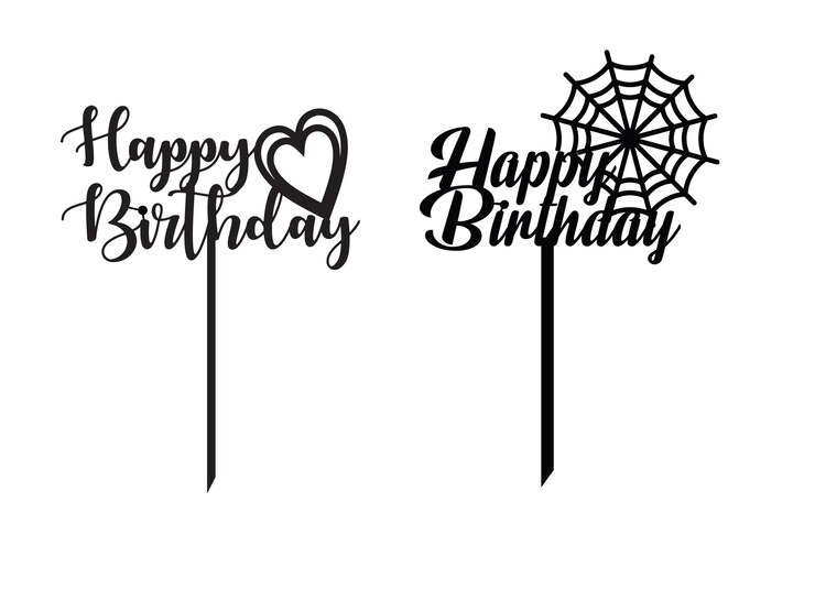Premium Vector | Happy birthday cake topper laser cut file