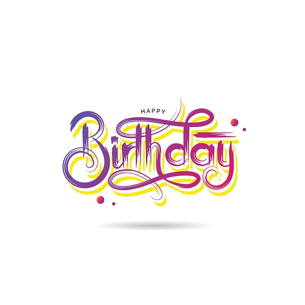 Vector happy birthday calligraphy with dry brush