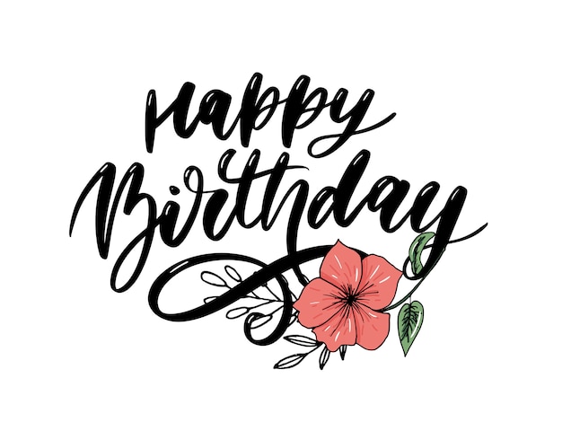 Vector happy birthday calligraphy