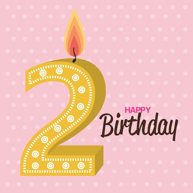 happy birthday candle number character 