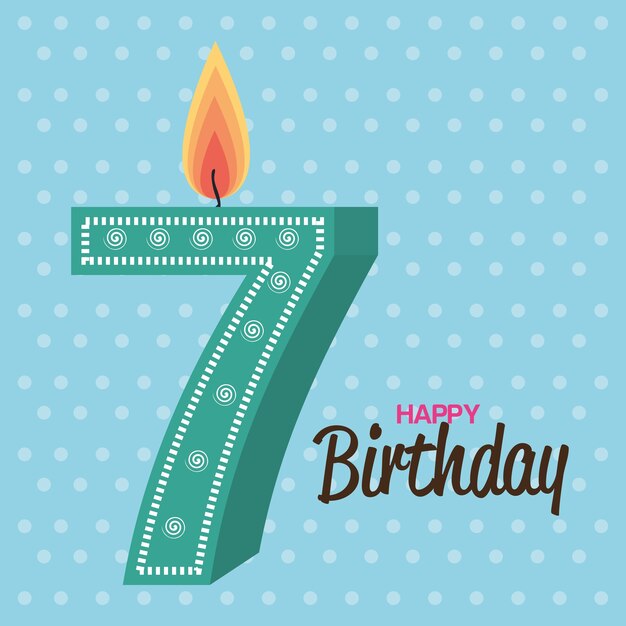happy birthday candle number character 