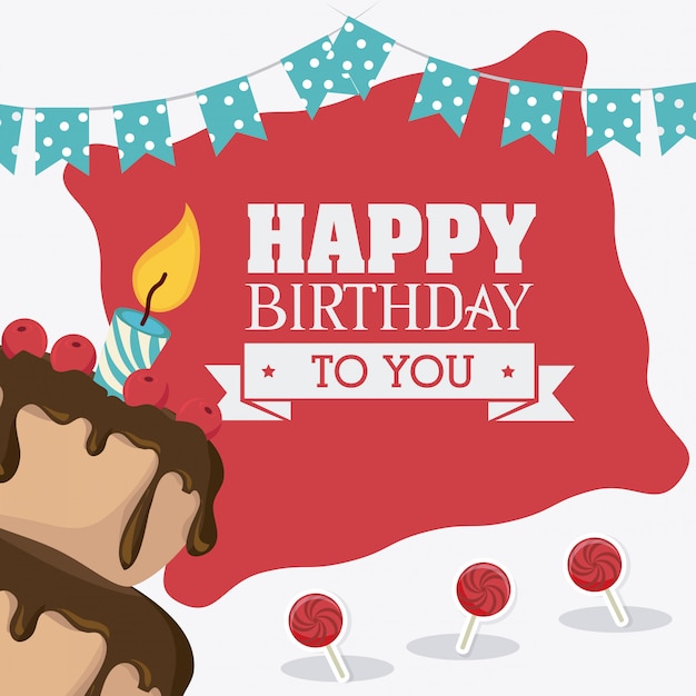 Vector happy birthday card design.