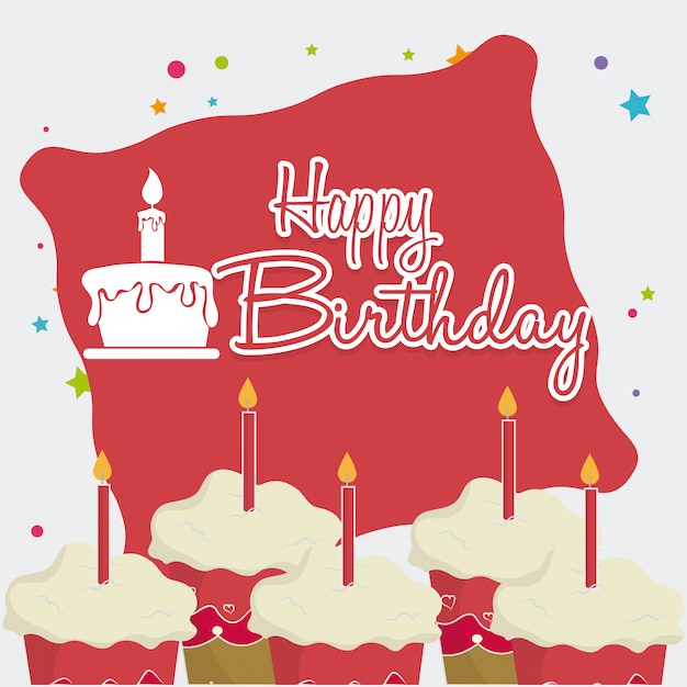 Vector happy birthday card design.