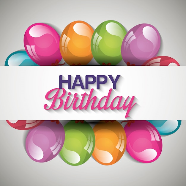 Vector happy birthday card design