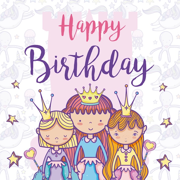 Happy birthday card for girls