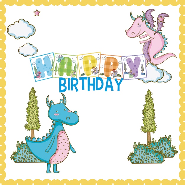 Vector happy birthday card for little boy