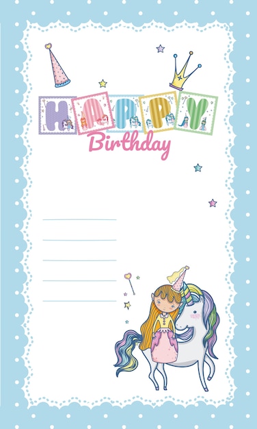 Happy birthday card for little girl