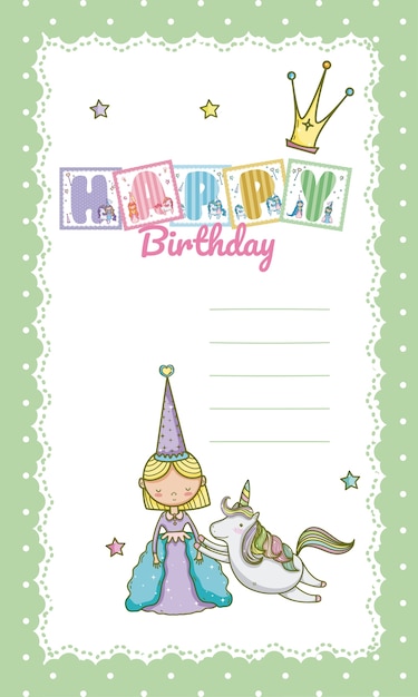 Happy birthday card for little girl